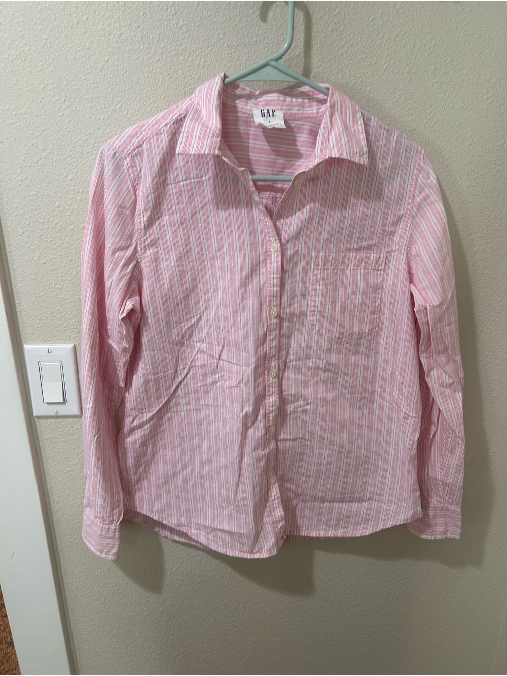 GAP Pink Striped Button Down Shirt